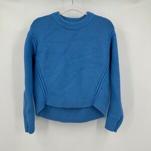 Banana Republic Women Oversized Sweater S Minimalist Chunky Knit Blue Cozy Thick
